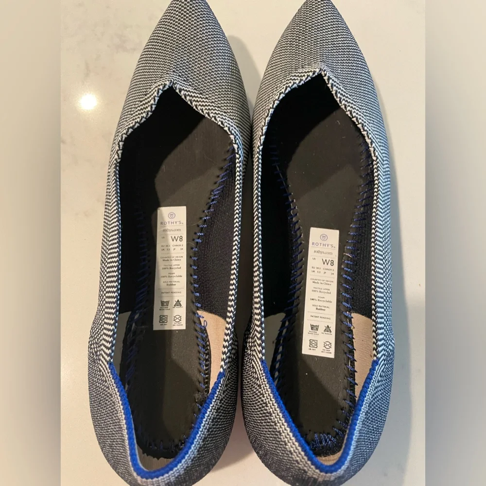 Rothy’s The Point Pebble Grey Flat , Sz 8 - Picture 6 of 13